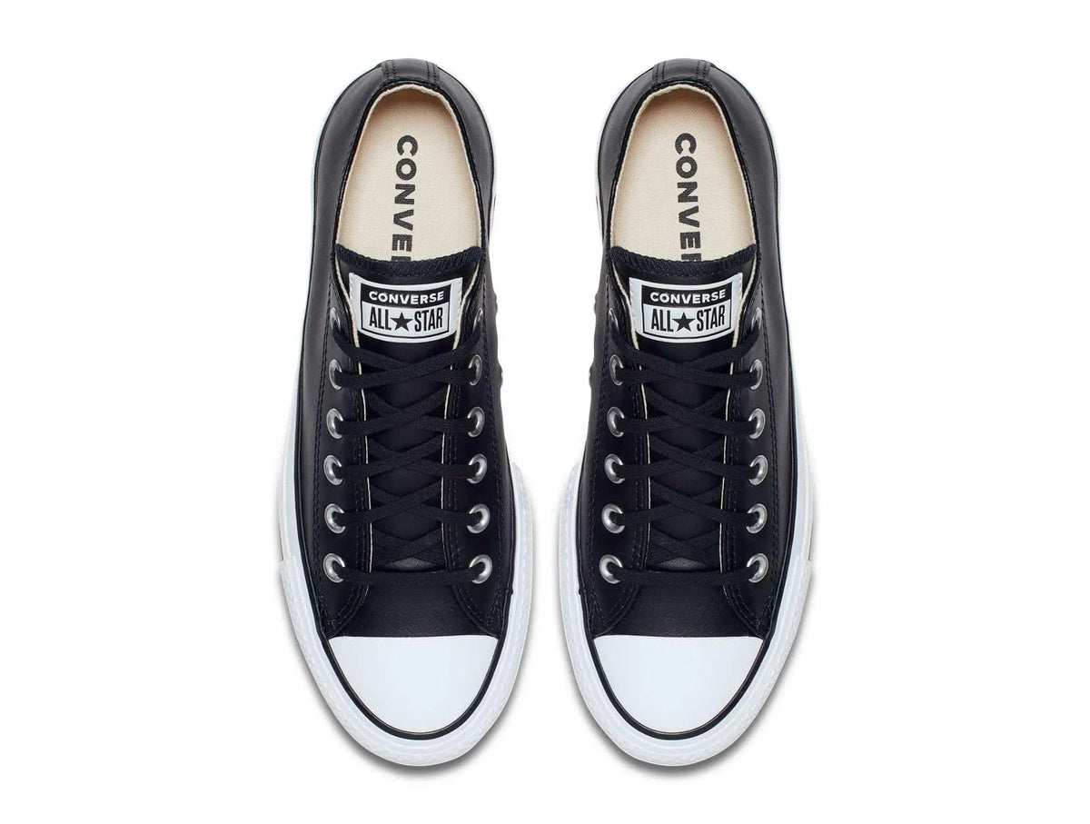Zapatilla Converse Chuck Taylor Plataforma Cuero Low Mujer Negro