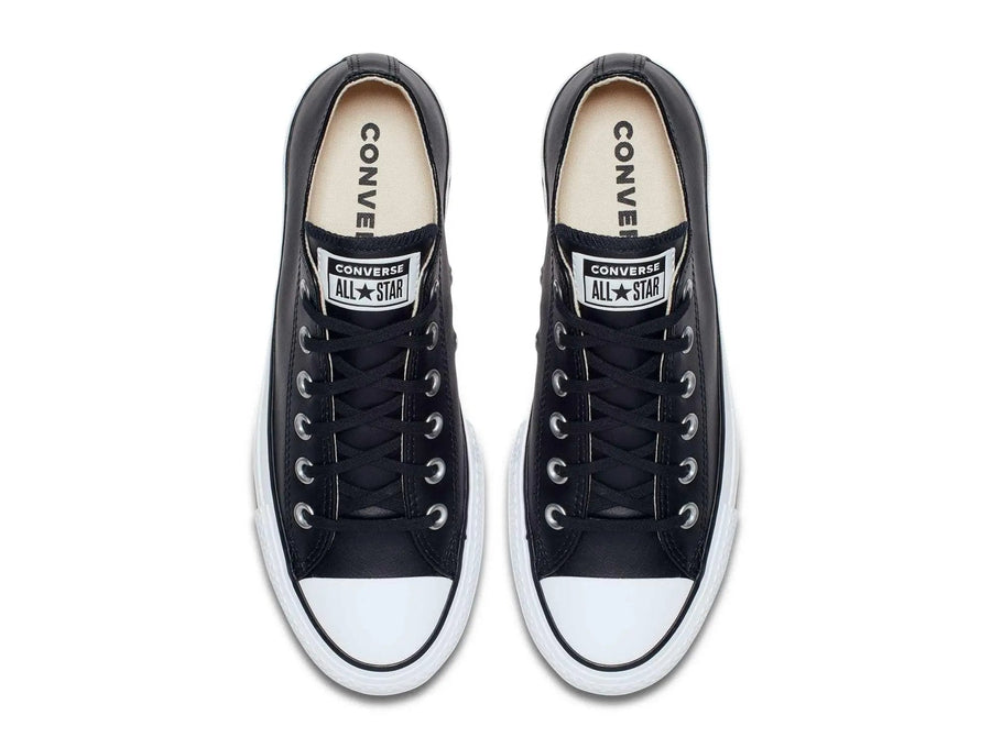 Zapatilla Converse Chuck Taylor Plataforma Cuero Low Mujer Negro